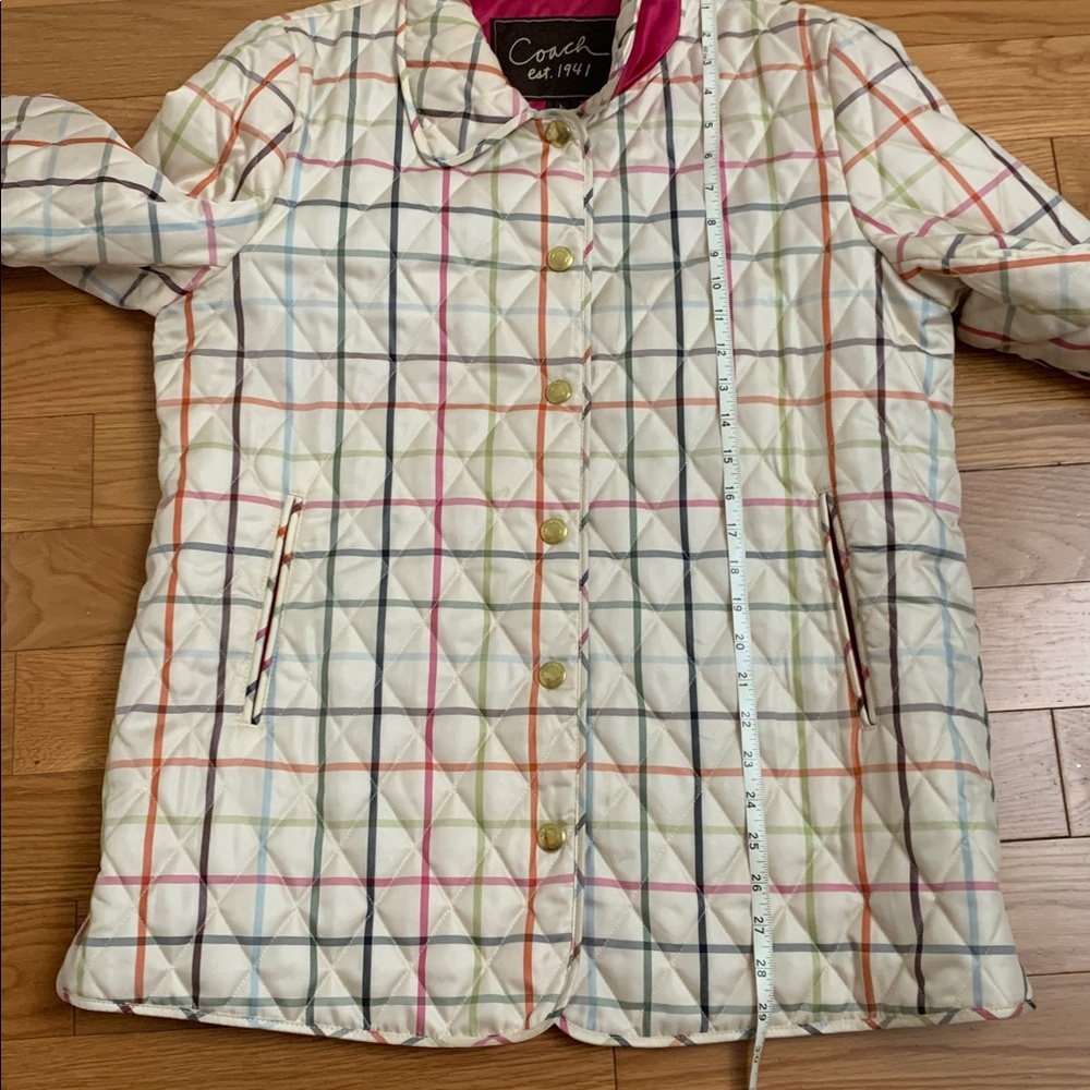 Coach Colorful Checkered Tattersal Jacket with Pink Accents - Picture 11 of 12